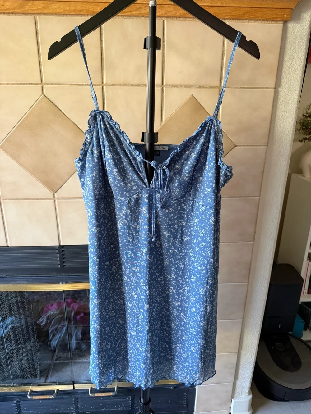 Blue Floral Spaghetti Strap Slip Dress Urban Outfitters Size XL - Picture 1 of 2